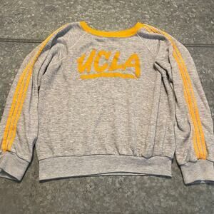 Vintage 70s UCLA Raglan 3 Stripe Crewneck Sweatshirt Womens Medium USA 60s 80s